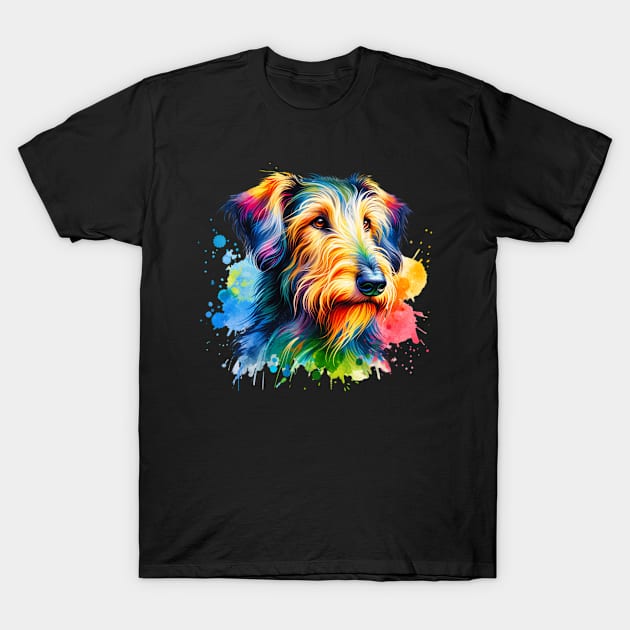 Watercolor Scottish Deerhound T-Shirt by The Jumping Cart